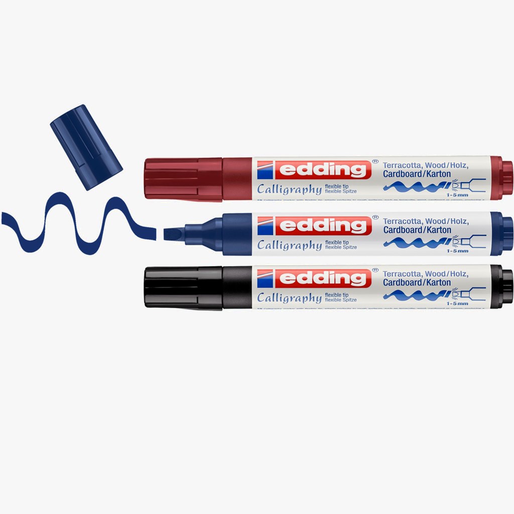 Aanbieding: 10x Edding 1455 kalligrafiepen zwart (1 - 5 mm