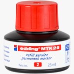edding MTK 25 Nachfülltinte für Permanentmarker rot, 25 ml (Art.-Nr.: 4-MTK25002)