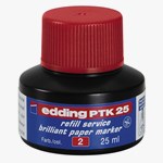 edding PTK 25 Nachfülltinte für Brilliant-Papiermarker rot, 25 ml (Art.-Nr.: 4-PTK25002)