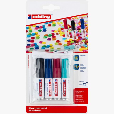 edding 0.5 Permanentmarker 4er Set (Blister) sortiert, Rundspitze 1,5-3 mm (Art.-Nr.: 4-05-4-1)
