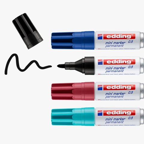 edding 0.5 Permanentmarker 4er Set sortiert, Rundspitze 1,5-3 mm (Art.-Nr.: 4-05-4)