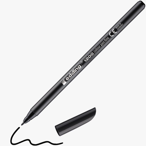 edding 1200 Fasermaler schwarz, Rundspitze 1 mm (Art.-Nr.: 4-1200001)