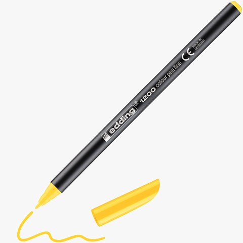 edding 1200 Fasermaler gelb, Rundspitze 1 mm (Art.-Nr.: 4-1200005)