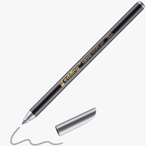edding 1200 Fasermaler metallic silber, Rundspitze 1-3 mm (Art.-Nr.: 4-1200054)