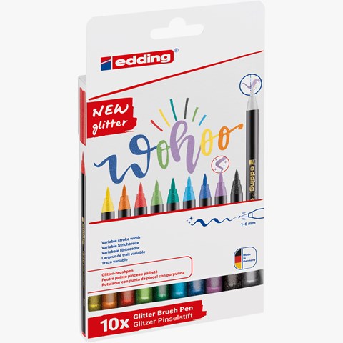 edding 1340 Glitzerstifte 10er Set, Pinselspitze 1-6 mm (Art.-Nr.: 4-1340-10-4-2)