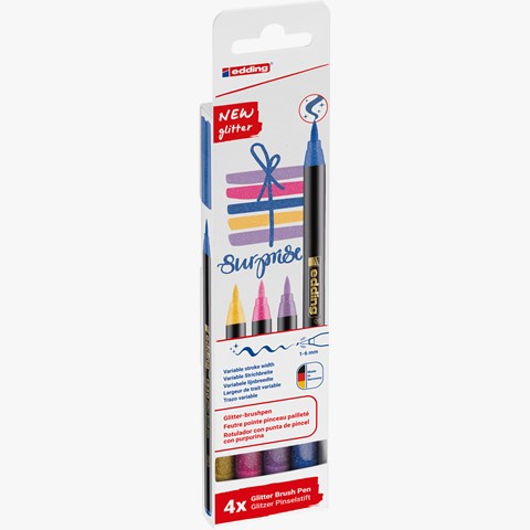 edding 1340 Glitzerstifte 4er Set, Pinselspitze 1-6 mm (Art.-Nr.: 4-1340-4-3)