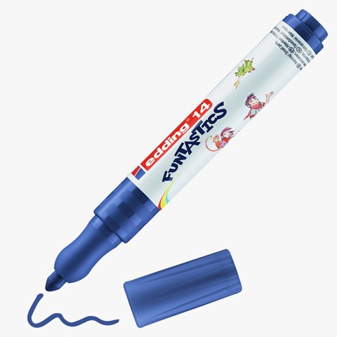edding 14 FUNTASTICS Kinderfasermaler Blau, Rundspitze 3 mm (Art.-Nr.: 4-14003)