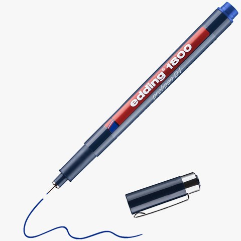 edding 1800 Präzisionsfeinschreiber blau, Kunststoffspitze 0,25 mm (Art.-Nr.: 4-180001003)