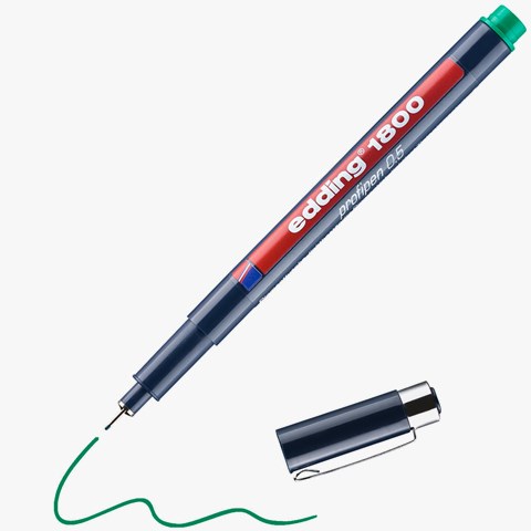 edding 1800 Präzisionsfeinschreiber grün, Kunststoffspitze 0,5 mm (Art.-Nr.: 4-180005004)
