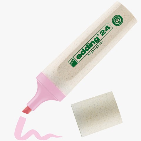 edding 24 EcoLine Pastell Textmarker rosa, Keilspitze 2-5 mm (Art.-Nr.: 4-24138)
