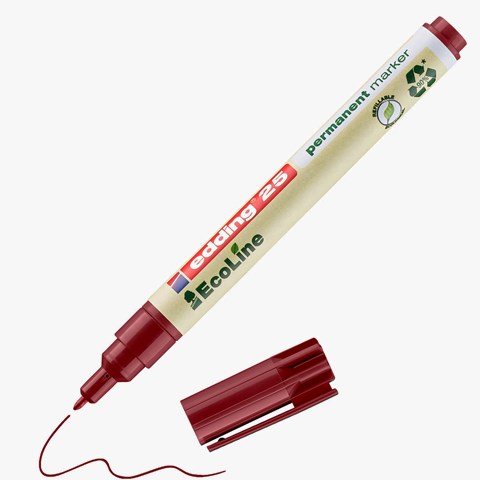 edding 25 EcoLine Permanentmarker rot, Rundspitze 1 mm (Art.-Nr.: 4-25002)