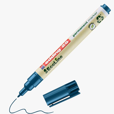 edding 25 EcoLine Permanentmarker blau, Rundspitze 1 mm (Art.-Nr.: 4-25003)