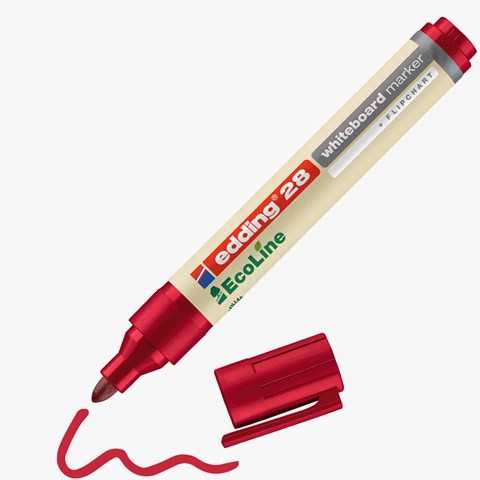 edding 28 EcoLine Whiteboardmarker rot, Rundspitze 1,5-3 mm (Art.-Nr.: 4-28002)