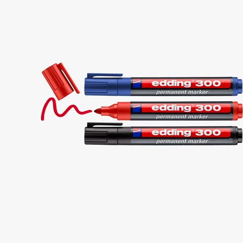 edding 300 Permanentmarker 3er Set sortiert, Rundspitze 1,5-3 mm (Art.-Nr.: 4-300-3-1999)