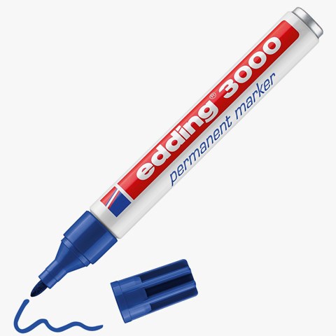 edding 3000 Permanentmarker blau, Rundspitze 1,5-3 mm (Art.-Nr.: 4-3000003)