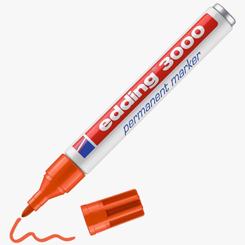 edding 3000 Permanentmarker orange, Rundspitze 1,5-3 mm (Art.-Nr.: 4-3000006)