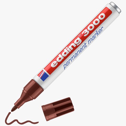 edding 3000 Permanentmarker braun, Rundspitze 1,5-3 mm (Art.-Nr.: 4-3000007)