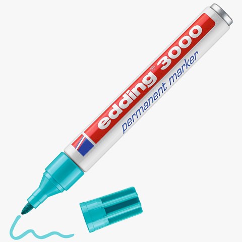 edding 3000 Permanentmarker türkis, Rundspitze 1,5-3 mm (Art.-Nr.: 4-3000014)