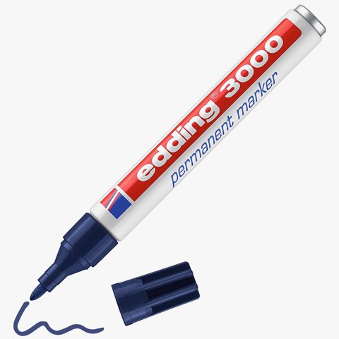 edding 3000 Permanentmarker stahlblau, Rundspitze 1,5-3 mm (Art.-Nr.: 4-3000017)