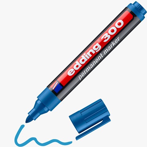 edding 300 Permanentmarker hellblau, Rundspitze 1,5-3 mm (Art.-Nr.: 4-300010)