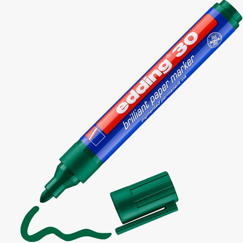 edding 30 Brilliant-Papiermarker grün, Rundspitze 1,5-3 mm (Art.-Nr.: 4-30004)