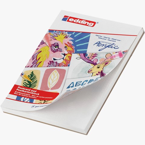 edding 30010 Acryl Malblock A6 20 Blatt weiß (Postkartenformat) (Art.-Nr.: 4-30010-A6)