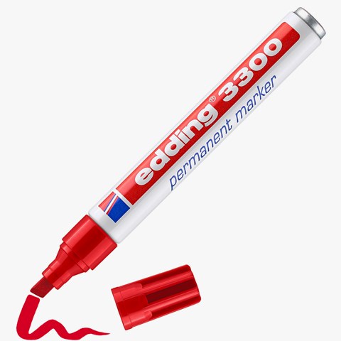 edding 3300 Permanentmarker rot, Keilspitze 1-5 mm (Art.-Nr.: 4-3300002)
