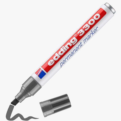 edding 3300 Permanentmarker grau, Keilspitze 1-5 mm (Art.-Nr.: 4-3300012)