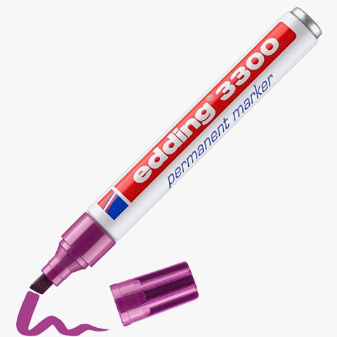 edding 3300 Permanentmarker rot-violett, Keilspitze 1-5 mm (Art.-Nr.: 4-3300020)
