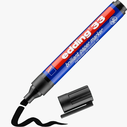 edding 33 Brilliant-Papiermarker schwarz, Keilspitze 1-5 mm (Art.-Nr.: 4-33001)