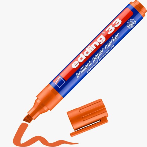edding 33 Brilliant-Papiermarker orange, Keilspitze 1-5 mm (Art.-Nr.: 4-33006)
