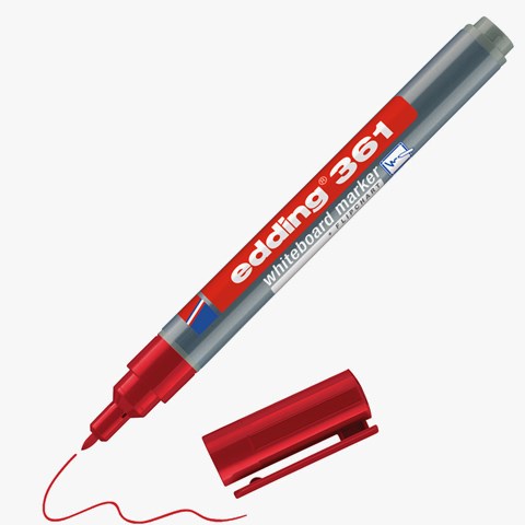 edding 361 Whiteboardmarker rot, Rundspitze 1 mm (Art.-Nr.: 4-361002)