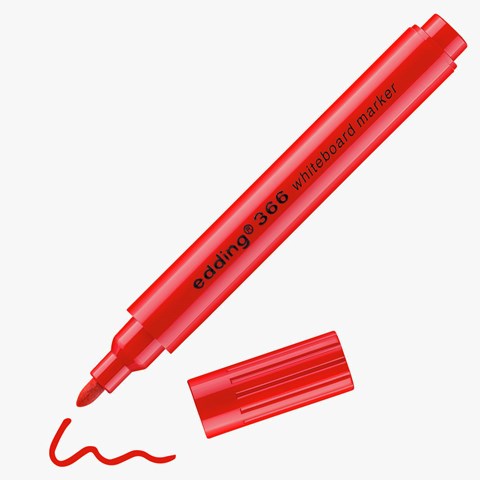 edding 366 Whiteboardmarker rot, Rundspitze 1 mm (Art.-Nr.: 4-366002)