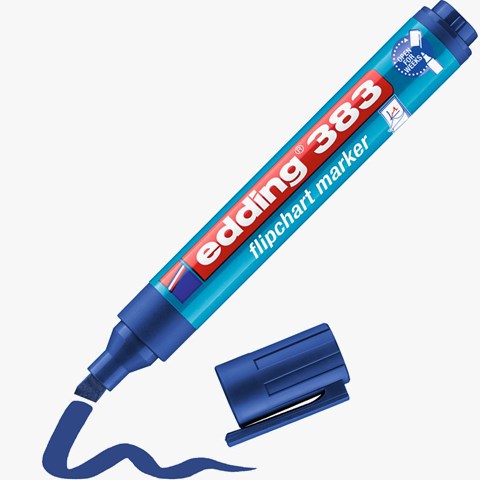 edding 383 Flipchartmarker blau, Keilspitze 1-5 mm (Art.-Nr.: 4-383003)