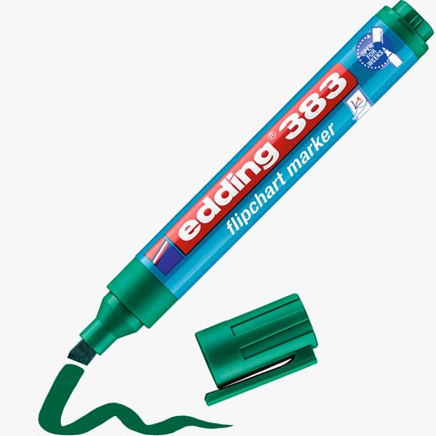 edding 383 Flipchartmarker grün, Keilspitze 1-5 mm (Art.-Nr.: 4-383004)