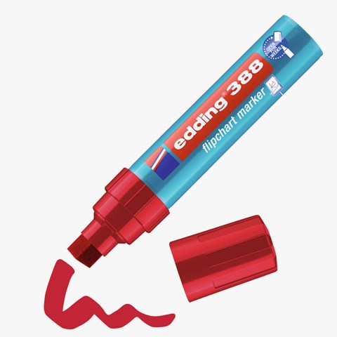 edding 388 Flipchartmarker rot, Keilspitze 4-12 mm (Art.-Nr.: 4-388002)