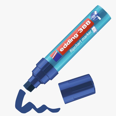 edding 388 Flipchartmarker blau, Keilspitze 4-12 mm (Art.-Nr.: 4-388003)