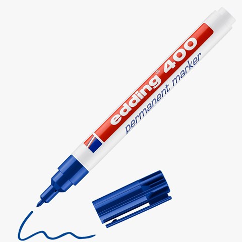 edding 400 Permanentmarker blau, Rundspitze 1 mm (Art.-Nr.: 4-400003)