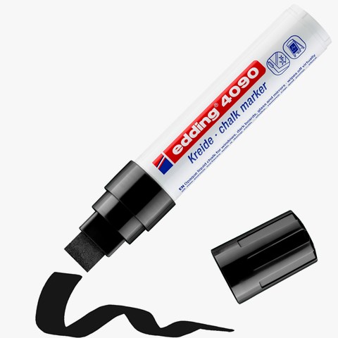 edding 4090 Kreidemarker schwarz, Keilspitze 4-15 mm (Art.-Nr.: 4-4090001)