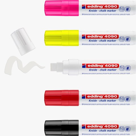 edding 4090 Kreidemarker 5er Set, Keilspitze 4-15 mm (Art.-Nr.: 4-4090999)