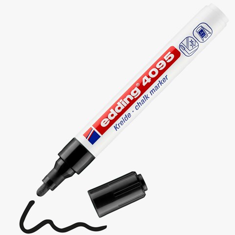 edding 4095 Kreidemarker schwarz, Rundspitze 2-3 mm (Art.-Nr.: 4-4095001)