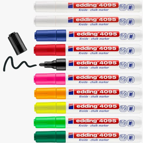 edding 4095 Kreidemarker 10er Set sortiert, Rundspitze 2-3 mm (Art.-Nr.: 4-4095999)