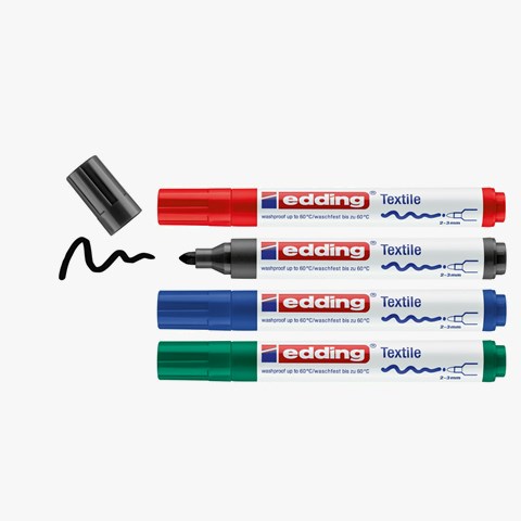 edding 4500 Textilmarker 4er Set sortiert, Rundspitze 2-3 mm (Art.-Nr.: 4-4500-4-1999)