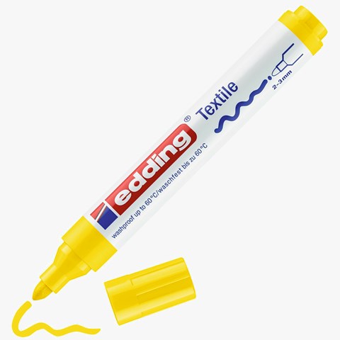 edding 4500 Textilmarker gelb, Rundspitze 2-3 mm (Art.-Nr.: 4-4500005)