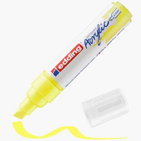 edding 5000 Acrylmarker breit neongelb, Keilspitze 5-10 mm (Art.-Nr.: 4-5000065)
