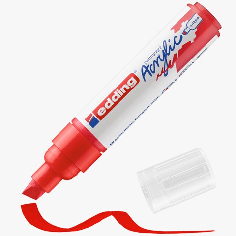 edding 5000 Acrylmarker breit verkehrsrot, Keilspitze 5-10 mm (Art.-Nr.: 4-5000902)