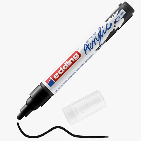 edding 5100 Acrylmarker medium schwarz, Rundspitze 2-3 mm (Art.-Nr.: 4-5100901)