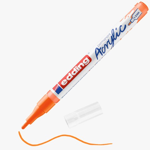 edding 5300 Acrylmarker fein neonorange, Rundspitze 1-2 mm (Art.-Nr.: 4-5300066)