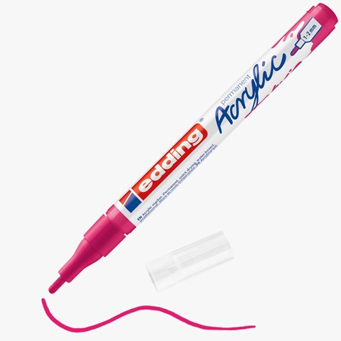 edding 5300 Acrylmarker fein telemagenta matt, Rundspitze 1-2 mm (Art.-Nr.: 4-5300909)