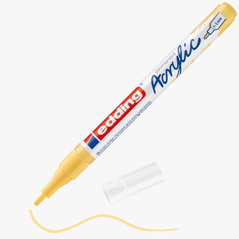 edding 5300 Acrylmarker fein pastellgelb matt, Rundspitze 1-2 mm (Art.-Nr.: 4-5300915)